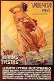 1917 VALENCIA FLOWERS GIRL EUROPE TRAVEL TOURISM SPAIN 24" X 36" VINTAGE POSTER REPRO