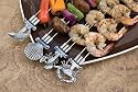 Charcoal Companion Double Prong Coastal Grilling Kabob Skewers, Set of 4