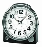 Seiko Bedside Alarm Clock Black Case with Silver-Tone Trim
