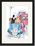 Black Framed/Matted Print 17x23, A Moving Violation