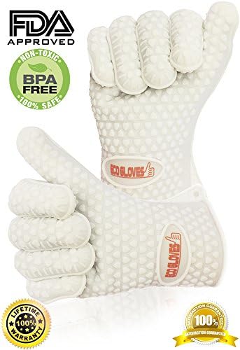 ♛ #1 Kitchen, Heated Working Grill Gloves ★ 2 Silicone High Heat Resistant Gloves ★ Great For Baking, Cooking, Grilling, Smoking, Camping, Fireplace, Microwave And More ★ Easy To Remove And Clean ★ FREE Lifetime Guarantee! ★ Non-Slip, Waterproof, High-Performance Insulated Glove Will Protect You From Avoidable Burns ★ Safely Handle Hot Objects And Hot Food With Our Super Grip Protective FDA APPROVED ECO GLOVES ♛