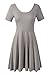 Jc.kube Womens short Sleeve Floral Skater Swing Casual Dress