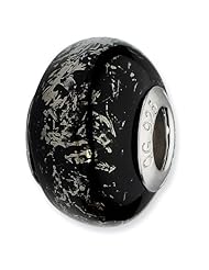 Sterling Silver Reflections Black with Platinum Foil Ceramic Bead