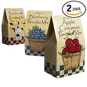 Brown Family Farm Pancake Mix Sampler (Buttermilk, Apple-Cinnamon, & Blueberry), 8-Ounce Packages (Pack of 2)