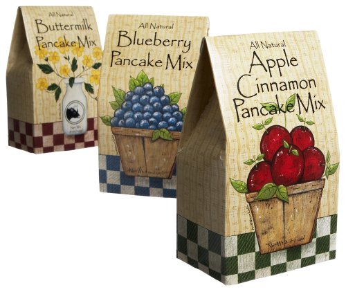 Brown Family Farm Pancake Mix Sampler (Buttermilk, Apple-Cinnamon, & Blueberry), 8-Ounce Packages (Pack of 2)