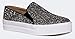 Women's Platform Slip On Flat Sneaker - Elastic Pull on Low Casual Fashion Vegan Leather glitter Shoe