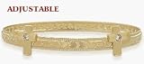 Adjustable Yellow Gold Baby Cross Bracelet