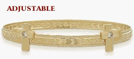 Childrens Toyshop  Jewelry : Adjustable Yellow Gold Baby Cross Bracelet