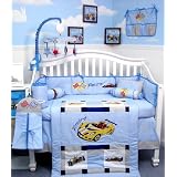 New Zoom Zoom Race Car Baby Crib Nursery Bedding Set 10 Pieces