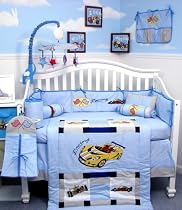 New Zoom Zoom Race Car Baby Crib Nursery Bedding Set 10 Pieces