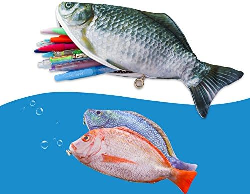 Tinaistina Fish-like Waterproof Pencil Zipper Pouch, Black