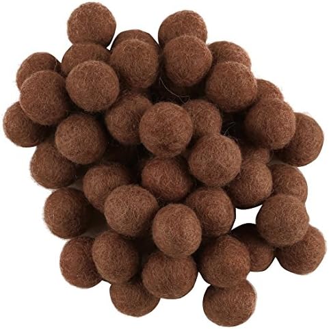 Feltfriend 25 Pieces %100 Wool Felt Balls, Diameter 20 mm : 0.78 inch (Light Brown)