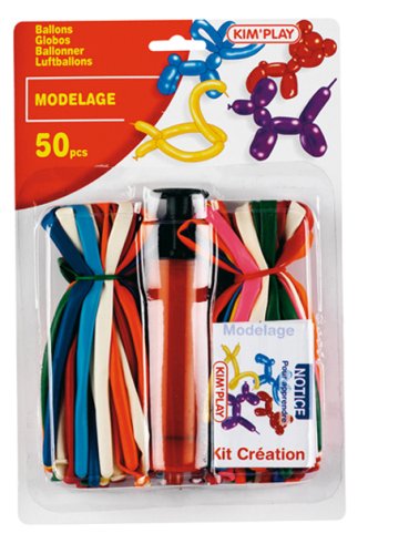 Imagen principal de Cofalu Kim'Play - Set de 50 globos para hacer figuras con pompa para inflar e instrucciones [importado de Francia]