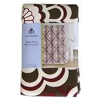Home Trends Global Floral Fabric Shower Curtain Red & Brown Bath