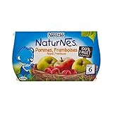 リンゴとラズベリー（6ヶ月）4×130グラム (Nestle NaturNes) (x 6) - Nestle NaturNes Apple and Raspberry (6 months) 4 x 