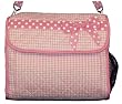 Diaper Bag - Pink & White Quilted Gingham Diaper Bag w/Polka Dot Trim