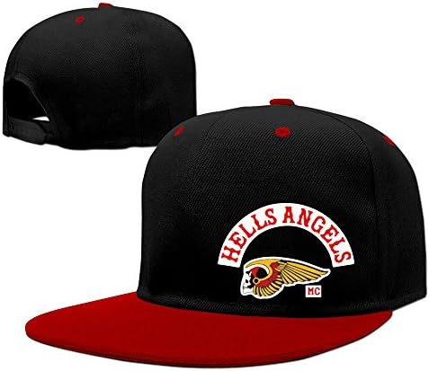 CINROPER Adjustable Hells Of Angels Johnny Flatbrim Cap Red One Size