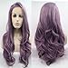 Lucyhairwig Long Wavy Synthetic Lace Front Wig Glueless Purple High Temperature Heat Resistant Fiber Hair Wigs For Women