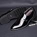 OUOUVALLEY Mens Patent Leather Tuxedo Dress Shoes Lace up Pointed Toe Oxfords 1866 Blak 9.5D(M) US Black