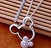 Double Mickey Crystal Charm Necklace Sterling Silver - Birthday,sweet 16,graduation Gift