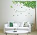 SMJAITD BestGrew? Green Tree Garden Series Large Tree and Butterflies Wall Decals, Living Room Bedroom Removable Wall Stickers Murals
