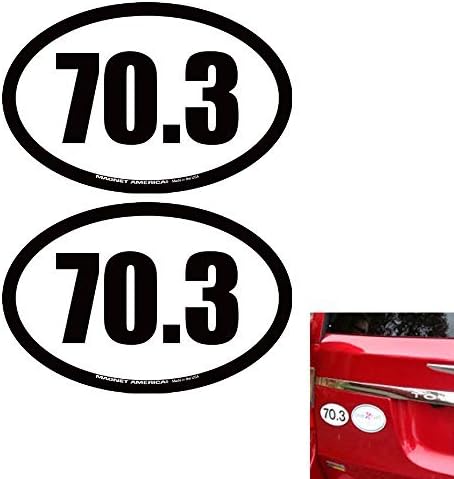 2Pc 70.3 Half Ironman Triathlon Oval Car Truck Magnet Bumper Run Bike Swim Jog !