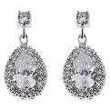 Sterling Silver Cubic Zirconia Tear Drop Earring