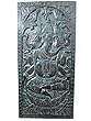 Indian Inspired Decorative Ganesha Hand Carved Wood Door Panels India 72 X 36 Inches