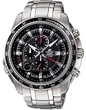 Stainless Steel Edifice Black Dial Alarm Chronograph Tachymeter