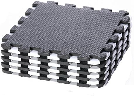 Black and White Splicing Floor Mat Multi-purpose Eva Foam Mats (White)