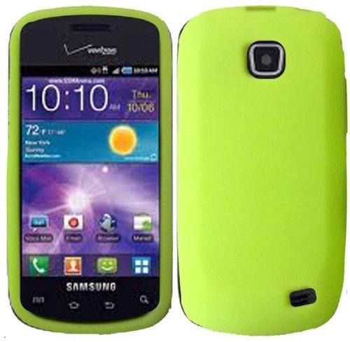 Neon Green Silicone Jelly Skin Case Cover for Straighttalk Samsung Galaxy Proclaim S720C