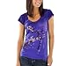 License Juniors Dancing Cranes V-Neck Graphic Tee - Purple
