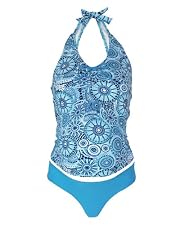 Turqoise print tankini