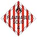 Division 4.1 Flammable Solid Placard, Worded 10-pk. - 10.75" x 10.75" Removable Self Adhesive Vinyl for Temporary Applications - J. J. Keller & Associates - Complies w/DOT Hazmat Placard Requirements