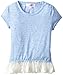 Derek Heart Big Girls' Short Sleeve Top with Lace Hem