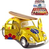 Set of 12 Cars: 5" 1967 VW Classic Beetle Flowers and Surfboard