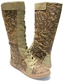 Printed Hi Top 14 Eye Sneaker Boots Brown Tan or Black