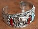 Navajo Turquoise Coral Bracelet by Gilbert Adeky