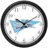 Jet Fighter 2 Wall Clock by WatchBuddy Timepieces (Black Frame)