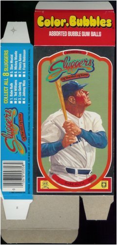 RARE - 1985 Donruss Color Bubbles Chewing Gum Original Unfolded Box with Oversized Baseball Card of New York Yankees Hall of Famer Babe Ruth