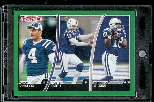2007 Topps Total # 215 Hunter Smith / Terrence Wilkins / Adam Vinatieri - Indianapolis Colts - Football Card
