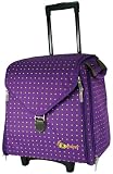 Serger Rolling Tote Royal Purple with Mini Dots