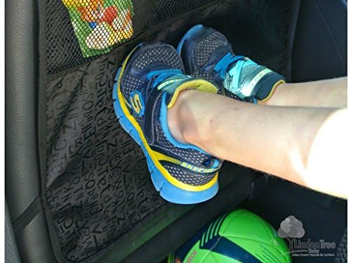 Linden Tree Baby Kick Mats 2 pack. Protect Your Car Seat Backs from Scuffmarks, Footprints And Have Extra Storage. SECURE Fit. Adjustable Top Clip. Elastic Bottom Strap. EASY to Clean. Fits All Cars.