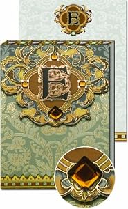 E Monogram Jewel and Gold Foil Embellished Pocket Note Pad