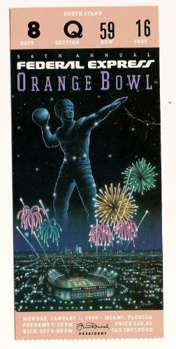 1990 Orange Bowl Game Ticket Stub Colorado Notre Dame