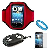 Red Neoprene Protective Durable Workout Armband for HTC Inspire 4G (AT&T) A ....