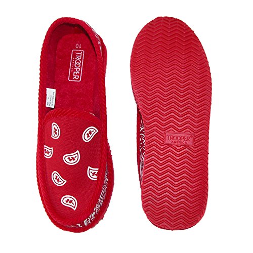 Trooper AmericaMen's Bandana Print Slip On House Shoe Slipper, 8, Black