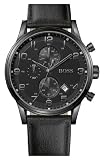 BOSS Black Leather Strap Chronograph Watch