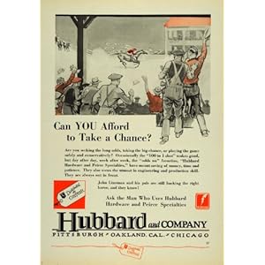 1930 Ad Hubbard Co. Hardware Peirce Products Horse Race - Original Print Ad
