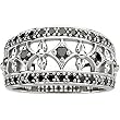 Platinum Black Diamond Etruscan-Inspired Ring - 0.48 Ct.